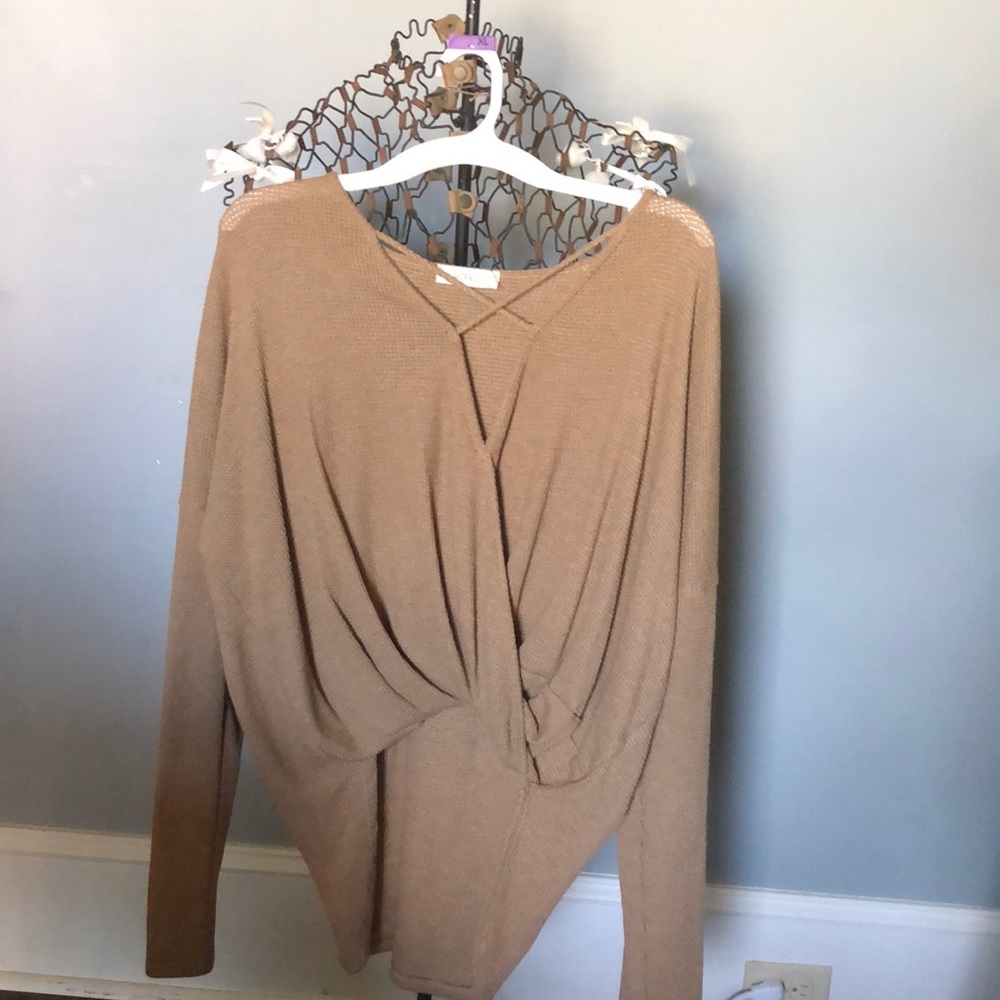 Tan Crossed top